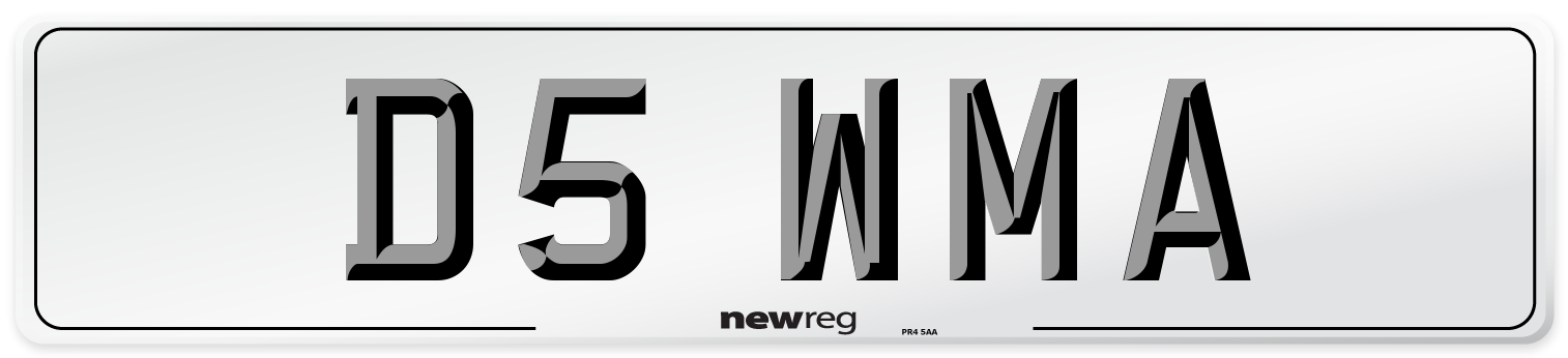 D5 WMA Number Plate from New Reg